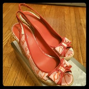 Coach Pink Platform Espadrille Slingback Size 9